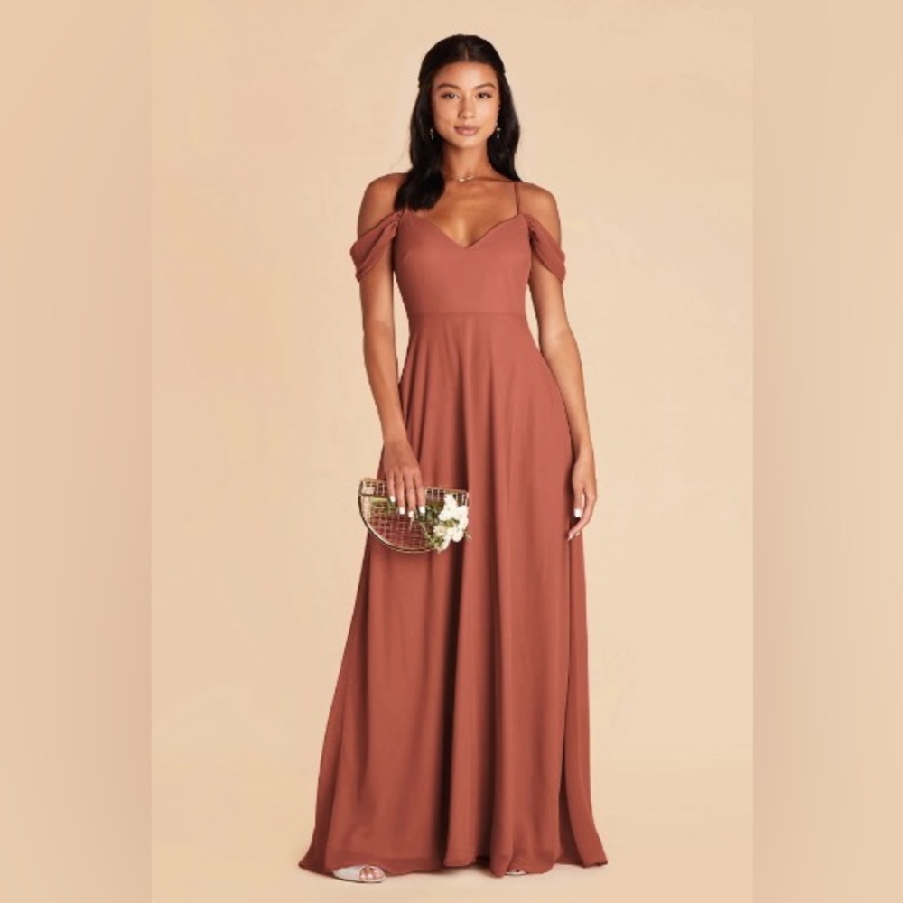 NWT Birdy Grey Medium Devin Convertible Dress Chiffon Desert Rose With Slit